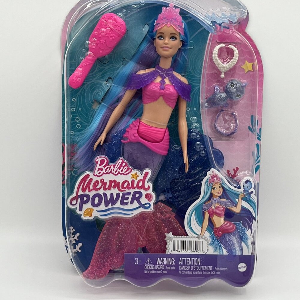 Barbie Mermaid Power Doll Blue Purple Hair Seahorse Pet Accessories NIB 2022‎